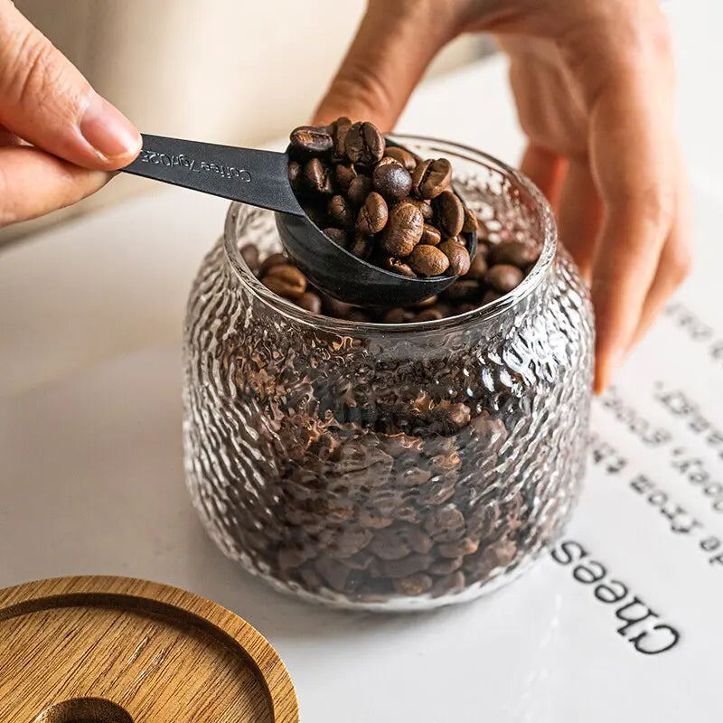 Charming Glass Airtight Canister with Rustic Wood Lid - Perfect for Kitchen Organization