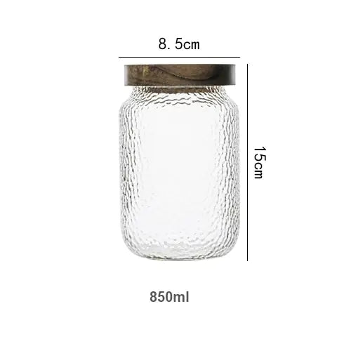 Charming Glass Airtight Canister with Rustic Wood Lid - Perfect for Kitchen Organization