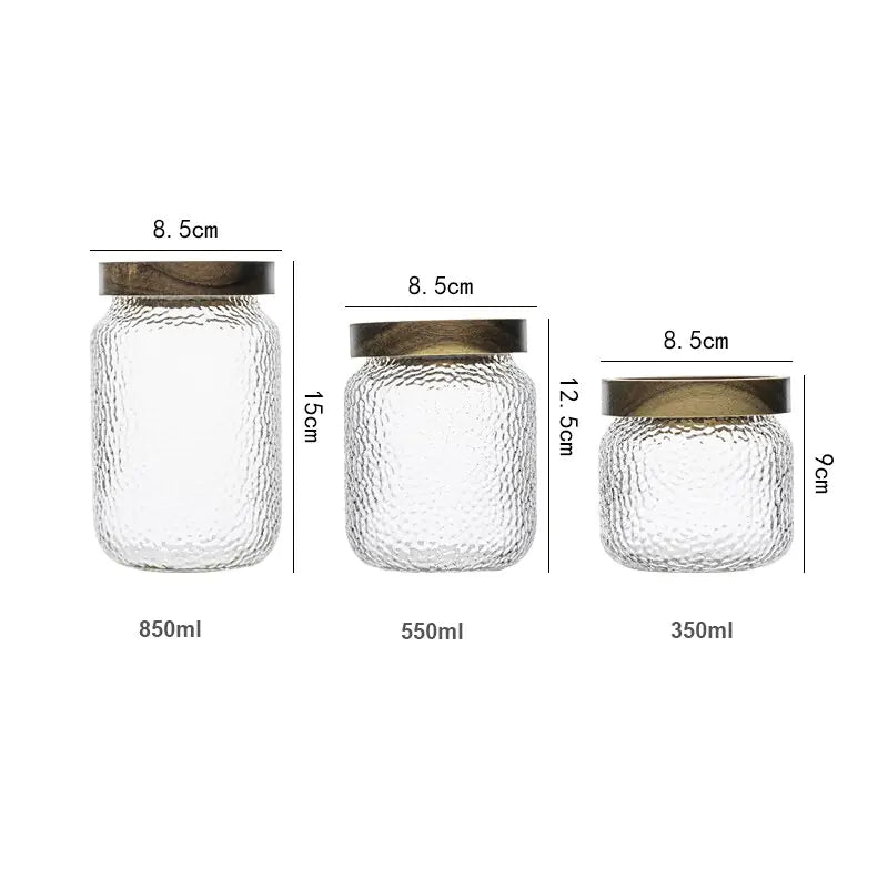 Charming Glass Airtight Canister with Rustic Wood Lid - Perfect for Kitchen Organization