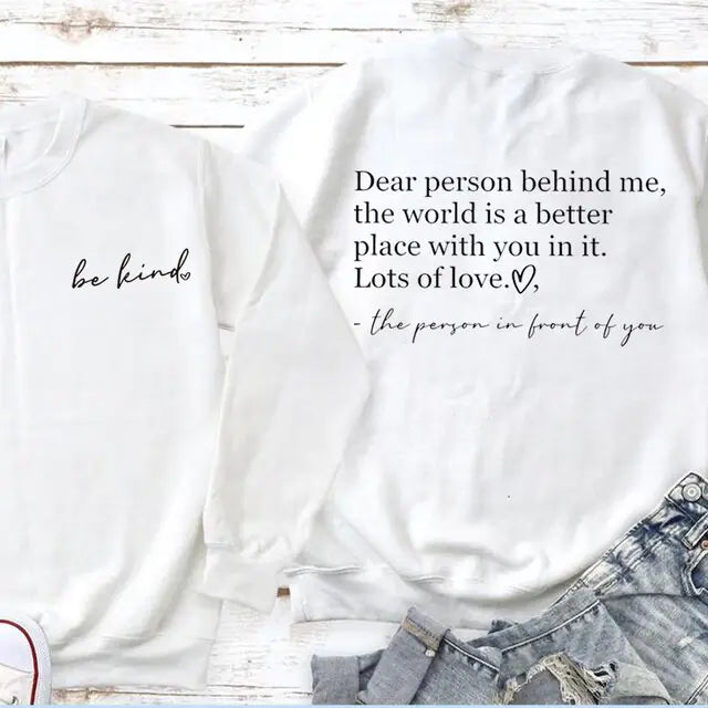 Be Kind/Dear Person Graphic Crewneck Sweatshirt