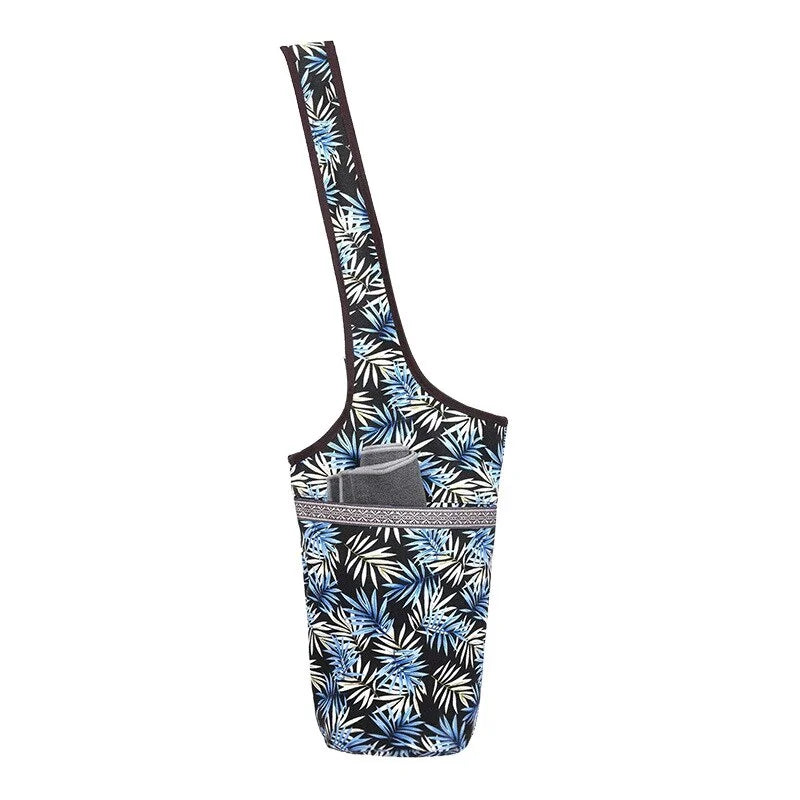 Patterned Yoga Mat Bag with Large Zipper Pocket