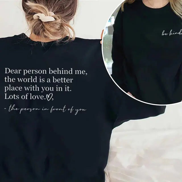 Be Kind/Dear Person Graphic Crewneck Sweatshirt