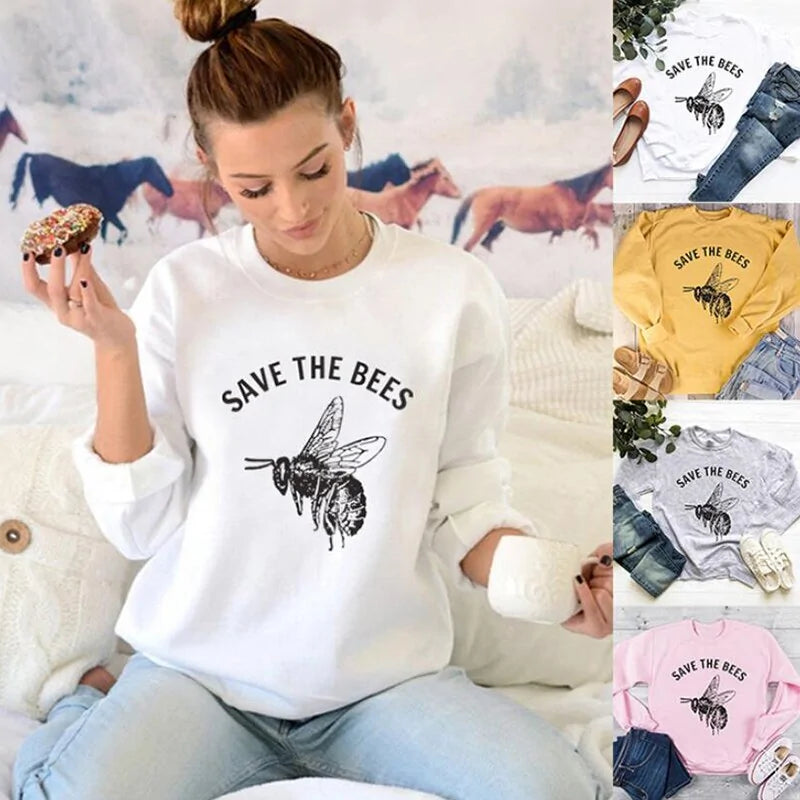 "Save the Bees" Women's Crewneck Sweatshirt Pullover