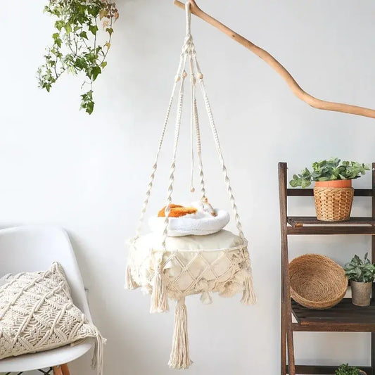 Woven Cat Hammock & Cushion