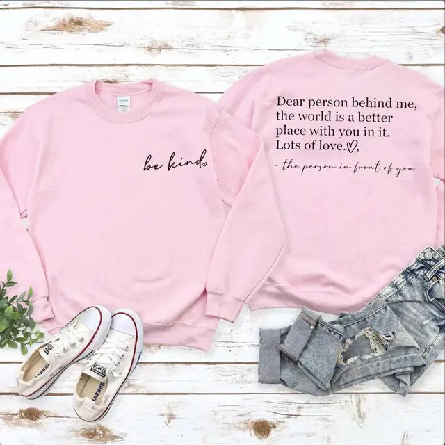 Be Kind/Dear Person Graphic Crewneck Sweatshirt