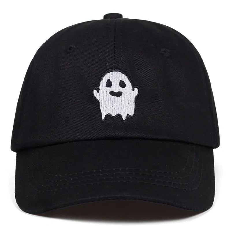 Boo-tiful Spirit: Ghost Embroidered Cotton Cap