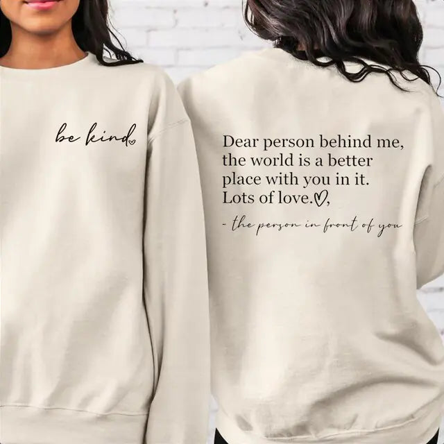 Be Kind/Dear Person Graphic Crewneck Sweatshirt