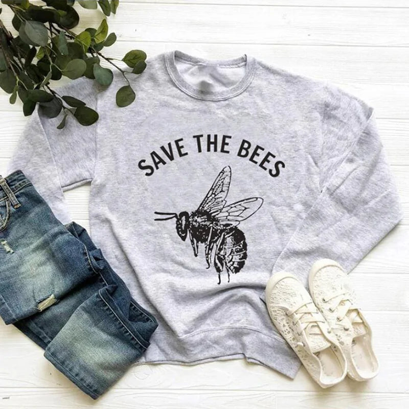 "Save the Bees" Women's Crewneck Sweatshirt Pullover