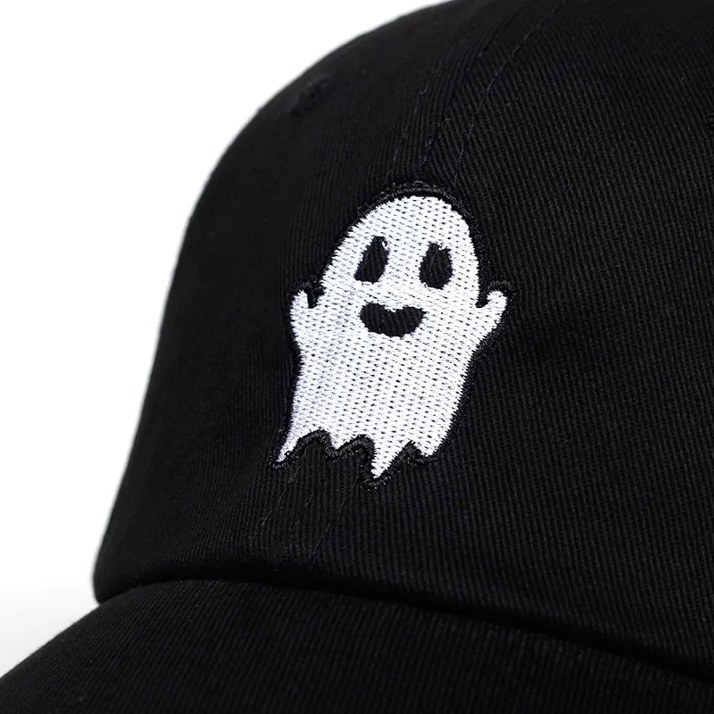 Boo-tiful Spirit: Ghost Embroidered Cotton Cap